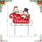 Glitzhome® 24" Metal Snowmen Riding Sleigh Yard Stake